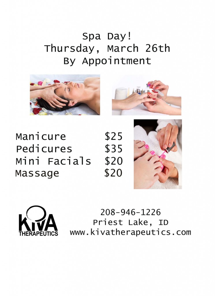 March 26 Spa Day